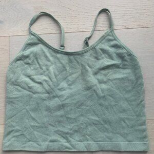 low cut green crop top